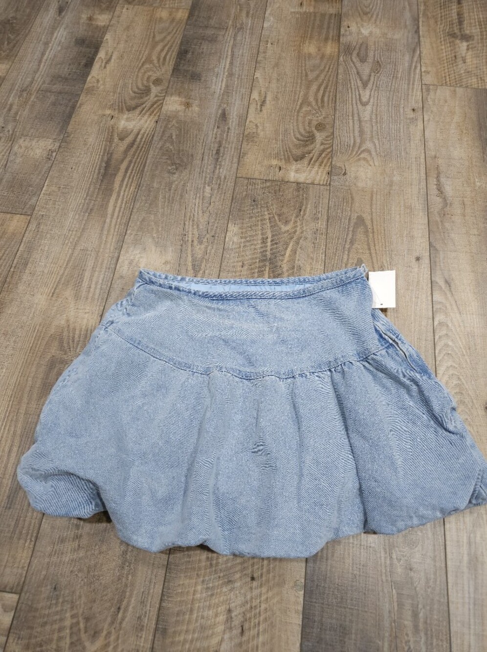 NWT Juniors XL Madden Girl Light Denim Jean Bubble Mini Skirt